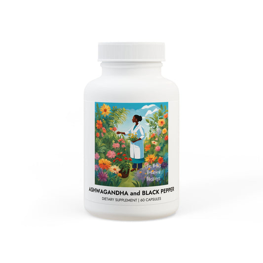Dr. Bola's Botanical Blessings - Ashwagandha and Black Pepper Supplement (60 capsules)