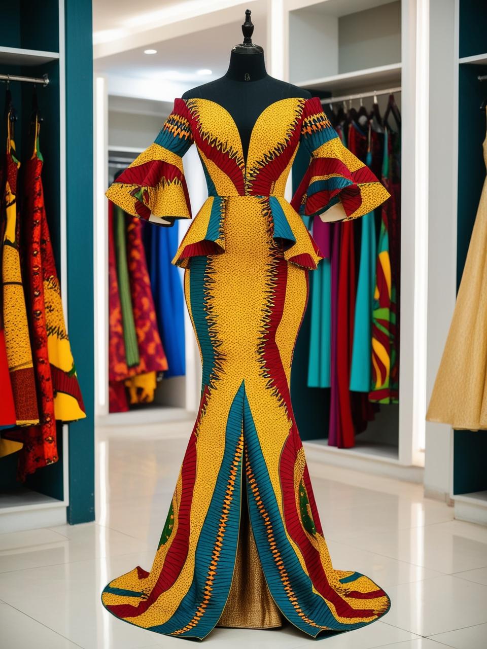 Regal Majesty Ankara Mermaid Gown (Made To Order)