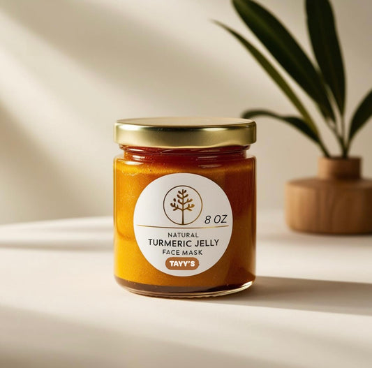 100% Natural Turmeric Jelly Face Mask for Glowing & Bright Skin by Tayy’s Elegant Beauty - 8 OZ