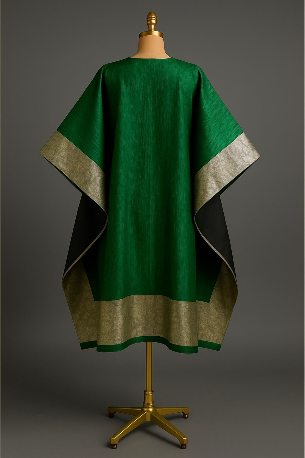 Regal Green & Gold Brocade Kaftan – “Queen Aminah” Collection 👑