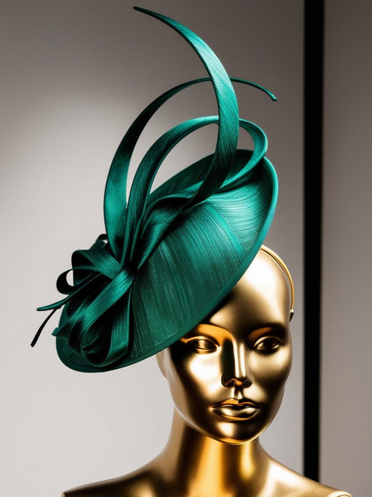 💚 “Emerald Ascension” – Sculpted Power Fascinator