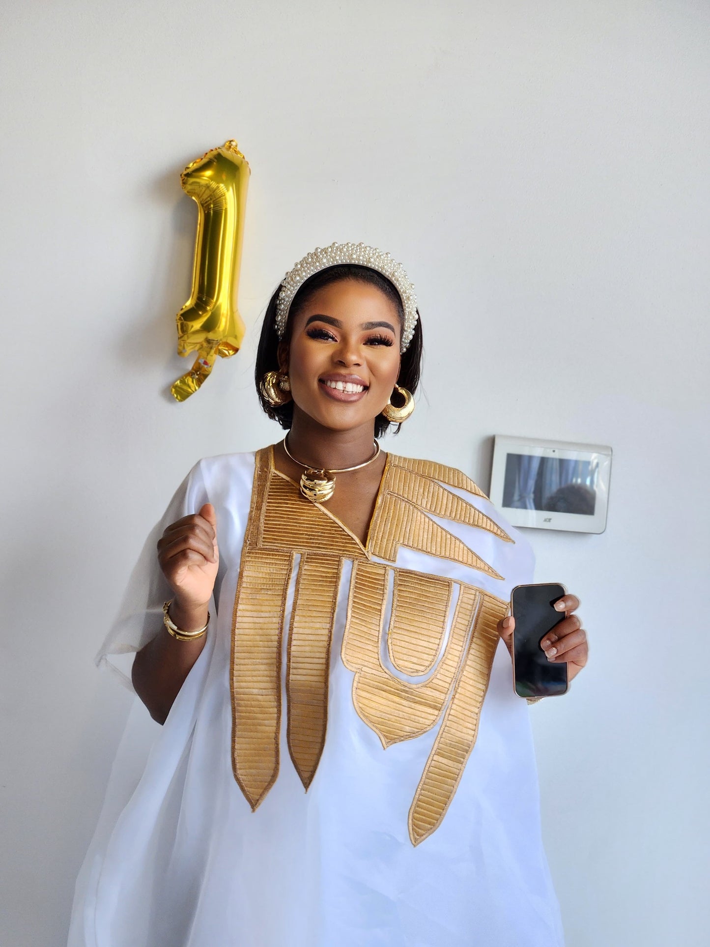 The Royal Essence Bubu Kaftan - White Gold