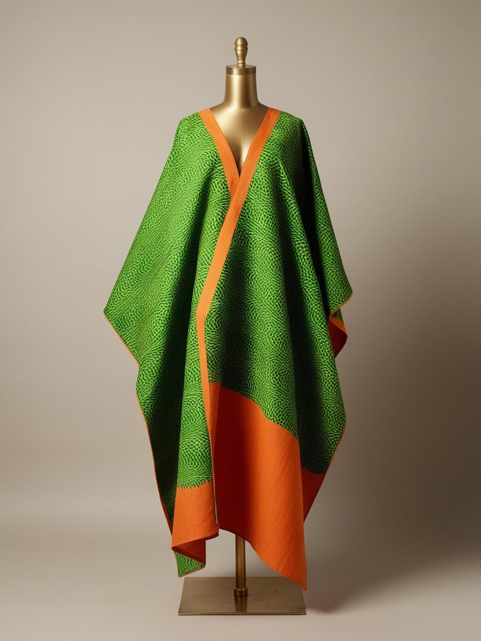 Green and Orange Bubu Kaftan