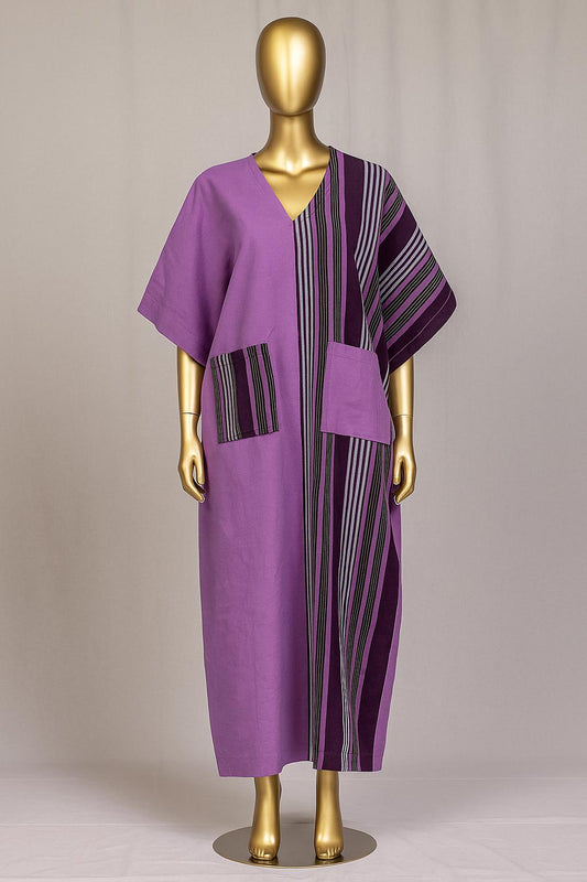 Oluwabukun – Purple Aso Oke Bùbá Kaftan