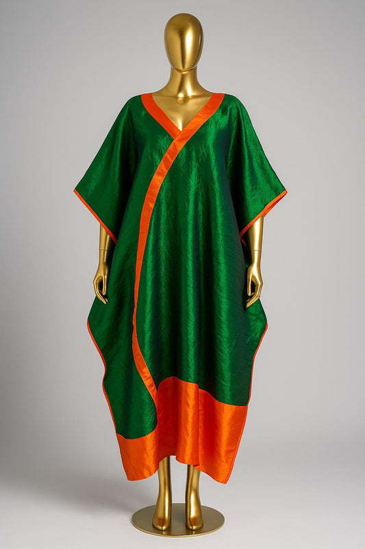 She Blooms Boldly – Luxury Chiffon Floral Kaftan / Drape Cape