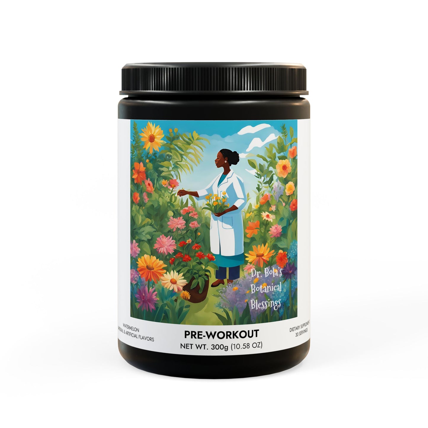 Dr. Bola's Botanical Blessings - Pre-Workout Supplement, Watermelon (300g, 10.58oz)