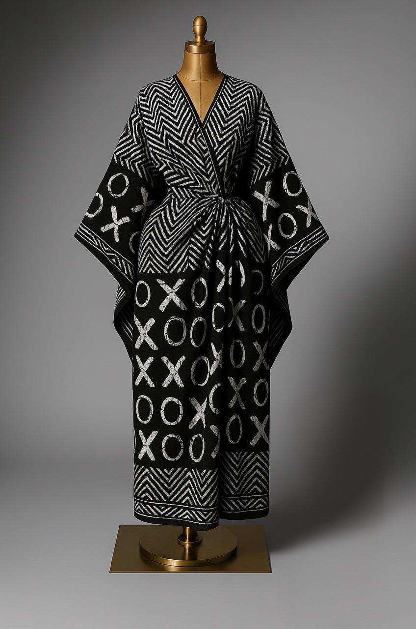 Black and White Bubu Kaftan (8 Styles Variations).