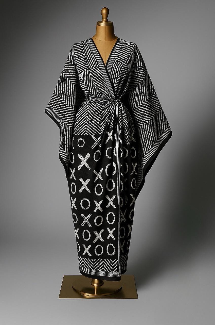 Black and White Bubu Kaftan (8 Styles Variations).