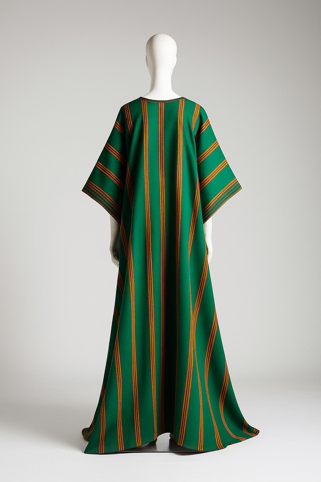 Royal Aso Oke Bubu Kaftan – Timeless Elegance in Green & Orange (Made To Order)
