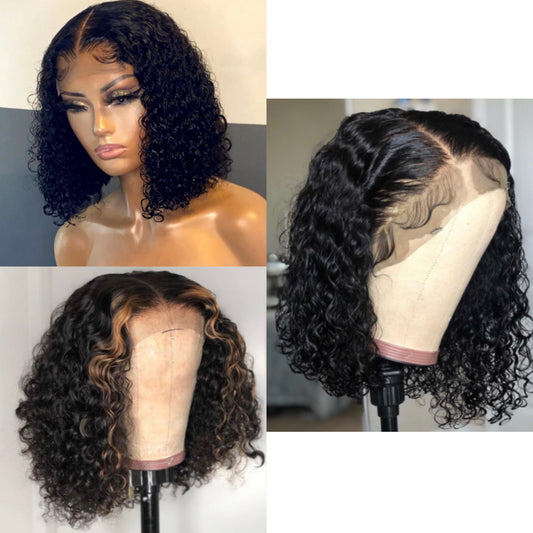 Victoria - 4x4 5x5 13x4 100% Premium Human Hair Lace Front available in Bob length 10 inch & 14 inch Kinky Curl Style/also available in Bundles