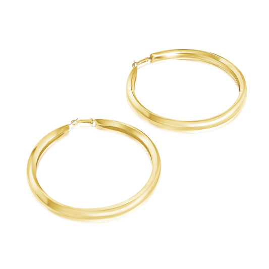 Large Hoops Gold Thick Earrings