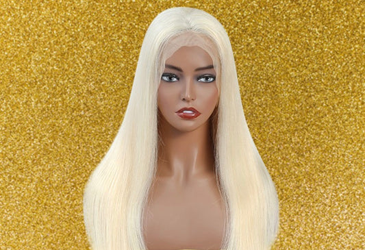 Amara - 13x4 100% Premium Human Hair Platinum Blonde Lace Front Straight Style